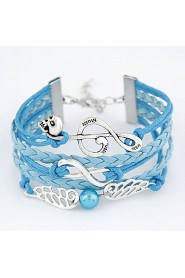 Women's European Style Retro Fashion Infinite Notes Wings Hand-woven Bracelets