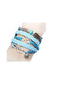 Women's European Style Retro Fashion Infinite Notes Wings Hand-woven Bracelets