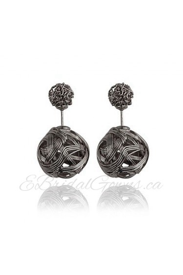 Hollow Spherical Metal Wire Wound Fashion Earrings