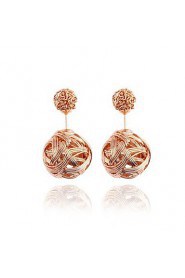 Hollow Spherical Metal Wire Wound Fashion Earrings