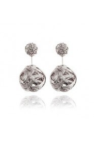 Hollow Spherical Metal Wire Wound Fashion Earrings