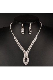 Jewelry Set Women's Anniversary / Wedding / Birthday / Gift / Party / Daily / Special Occasion Jewelry Sets Rhinestone CrystalNecklaces /