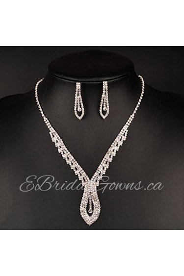 Jewelry Set Women's Anniversary / Wedding / Birthday / Gift / Party / Daily / Special Occasion Jewelry Sets Rhinestone CrystalNecklaces /