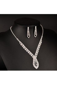 Jewelry Set Women's Anniversary / Wedding / Birthday / Gift / Party / Daily / Special Occasion Jewelry Sets Rhinestone CrystalNecklaces /