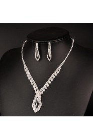 Jewelry Set Women's Anniversary / Wedding / Birthday / Gift / Party / Daily / Special Occasion Jewelry Sets Rhinestone CrystalNecklaces /