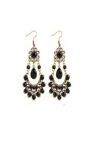 Metal Bohemian Black Acrylic Flowers Peacock Simple Earrings