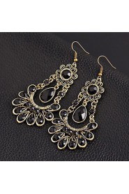 Metal Bohemian Black Acrylic Flowers Peacock Simple Earrings