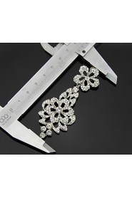 Lady's Multi-Stone Zircon Crystal Silver Chandelier Drop Earrings for Wedding Party Jewelry