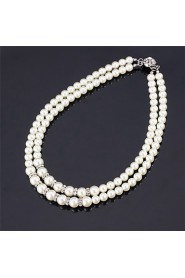 High Quality Synthetic Pearl Beads Luxury Fancy Choker Collar Necklace Austrian Rhinestone Jewelry for Women