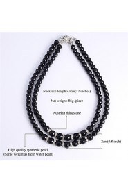 High Quality Synthetic Pearl Beads Luxury Fancy Choker Collar Necklace Austrian Rhinestone Jewelry for Women