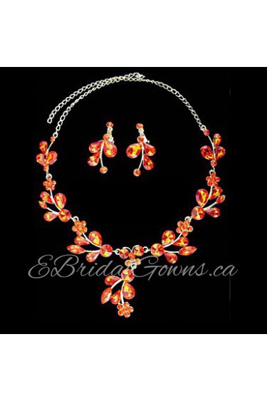 Jewelry Set Women's Engagement / Birthday / Gift / Party / Special Occasion Jewelry Sets Alloy Rhinestone Earrings / NecklacesAs the