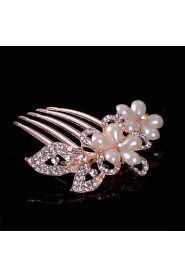 Fashion Alloy Hair Combs With Pearl/Rhinestone Wedding/Party Headpiece