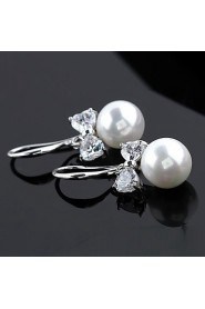 Fashionable Round Pearl Bowknot Earrings (More Colors)