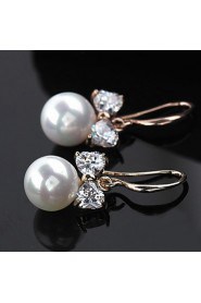 Fashionable Round Pearl Bowknot Earrings (More Colors)