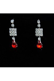 Ladies'/Women's Alloy Wedding/Party Jewelry Set With Rhinestone Red