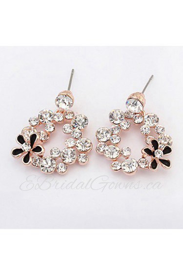 Fashion Brand Jewelry Bohemian Rhinestone Flower Ear Stud Earrings For Women Summer Style Crystal Earrings