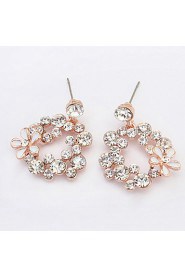 Fashion Brand Jewelry Bohemian Rhinestone Flower Ear Stud Earrings For Women Summer Style Crystal Earrings