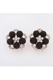 Luxury Super Flash Bling Crystal Shamballa Princess Ball 925 Sterling Silver Women Stud Earrings Party Jewelry