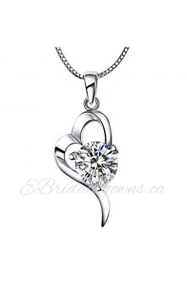 White Crystal Heart Pendant Fashion Heart-shaped Zircon Collar Necklace And Chain Female Model Fine Jewelry