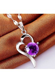 White Crystal Heart Pendant Fashion Heart-shaped Zircon Collar Necklace And Chain Female Model Fine Jewelry