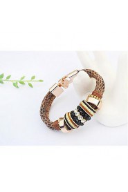 Women's Trend Leopard Alloy Fashion With Rhinestone Bracelet (More Colors)