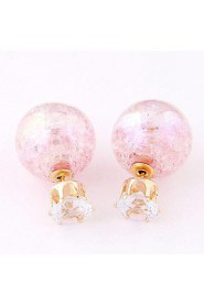 Women's Resin Stud Earrings With Rhinestone