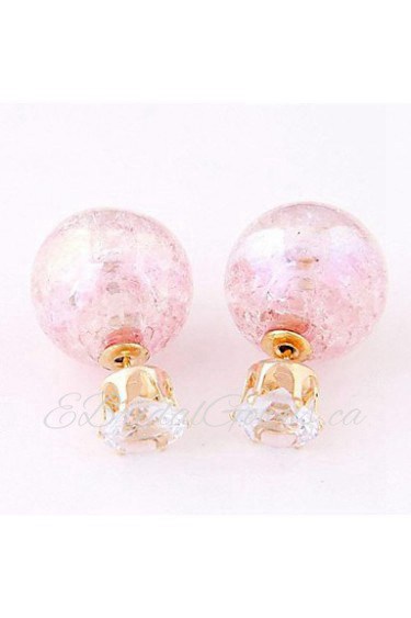 Women's Resin Stud Earrings With Rhinestone