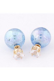 Women's Resin Stud Earrings With Rhinestone