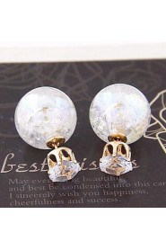 Women's Resin Stud Earrings With Rhinestone