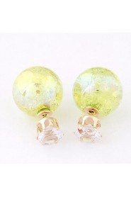 Women's Resin Stud Earrings With Rhinestone