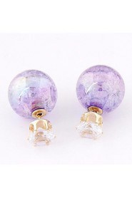 Women's Resin Stud Earrings With Rhinestone