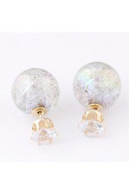 Women's Resin Stud Earrings With Rhinestone