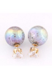 Women's Resin Stud Earrings With Rhinestone