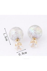 Women's Resin Stud Earrings With Rhinestone