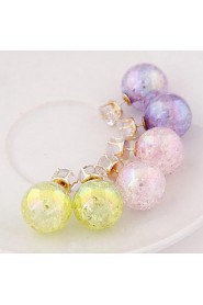 Women's Resin Stud Earrings With Rhinestone