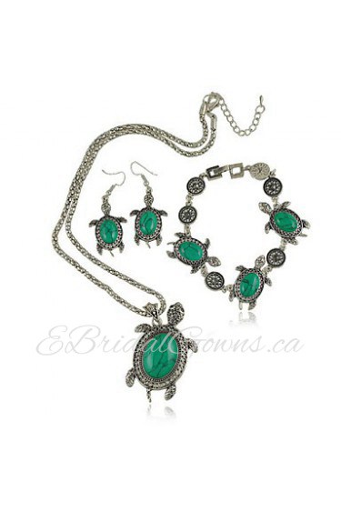 Jewelry Set Women's Anniversary / Engagement / Gift / Party / Daily Jewelry Sets Alloy Turquoise Necklaces / Bracelets / EarringsBlack /