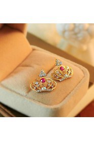 Lovely Crown Crystal Earrings