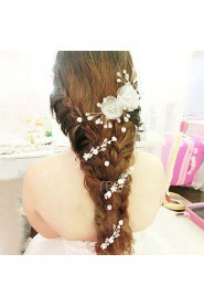 Bride's Flower Pearl Forehead Wedding Headdress 1 PC