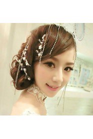 Bride's Flower Pearl Forehead Wedding Headdress 1 PC