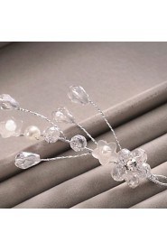 Bride's Flower Pearl Forehead Wedding Headdress 1 PC