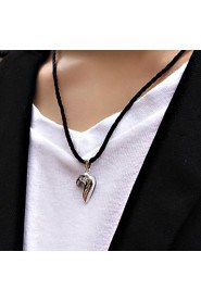 Couples' Silver Heart Pendants With Cubic Zirconia(2 pcs)