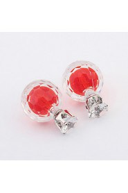 Women's European Style Fashion Wild Transparent Double Side Acrylic Stud Earrings