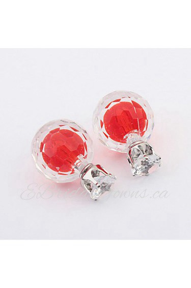 Women's European Style Fashion Wild Transparent Double Side Acrylic Stud Earrings