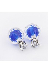 Women's European Style Fashion Wild Transparent Double Side Acrylic Stud Earrings