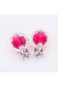 Women's European Style Fashion Wild Transparent Double Side Acrylic Stud Earrings