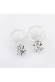 Women's European Style Fashion Wild Transparent Double Side Acrylic Stud Earrings