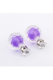 Women's European Style Fashion Wild Transparent Double Side Acrylic Stud Earrings