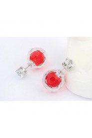 Women's European Style Fashion Wild Transparent Double Side Acrylic Stud Earrings