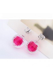 Women's European Style Fashion Wild Transparent Double Side Acrylic Stud Earrings