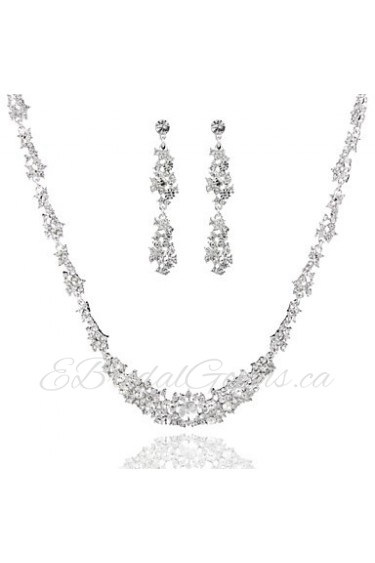 Ladies'/Women's Alloy Wedding/Party Jewelry Set With Rhinestone